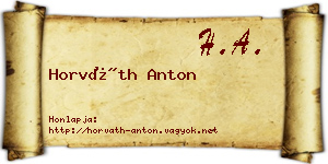 Horváth Anton névjegykártya